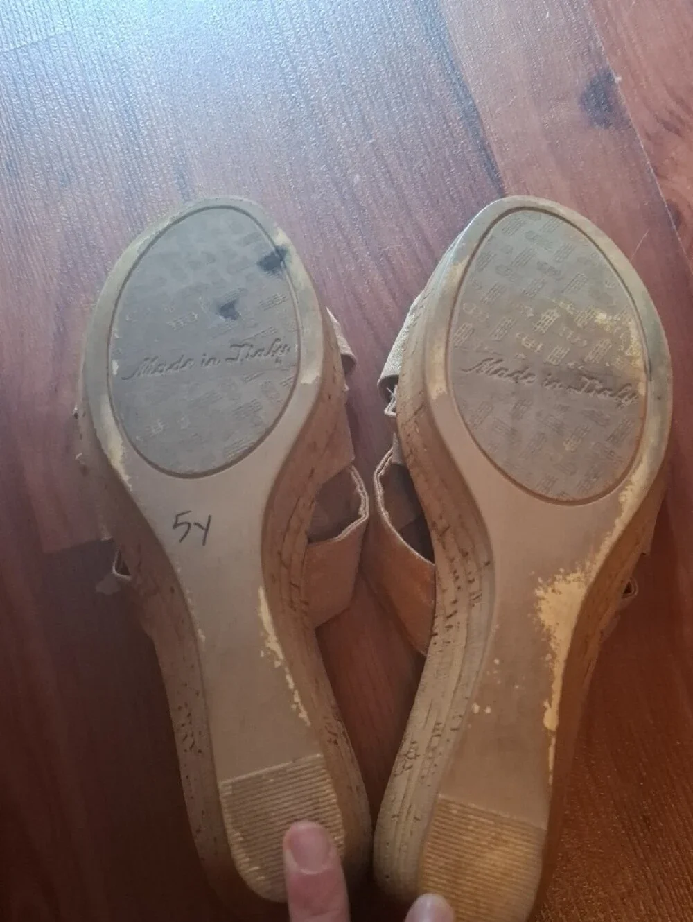 Italian Shoemakers Tan Knotted Wedges